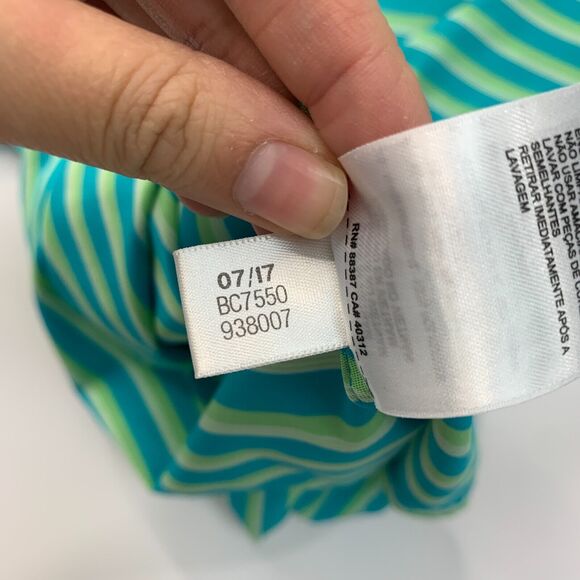 Adidas Polo Shirt Mens L Large Green Striped High Low Vented Hem Short Sleeves - Picture 11 of 14